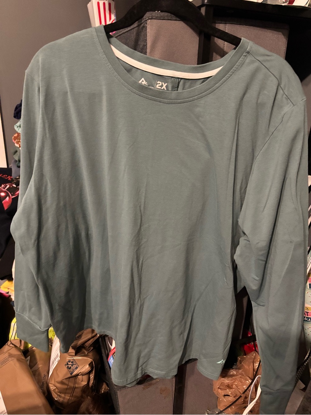Ridgecut Women’s Long-Sleeve Tee in Dusty Teal - 2X